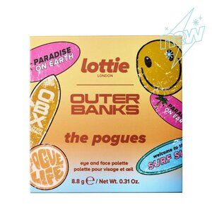 Lottie London x Outer Banks The Pogues Face & Eyeshadow Palette, Pink, Golds, 7